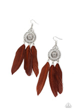 Load image into Gallery viewer, the-5-jewelry-box-pretty-in-plumes-brown-earrings-paparazzi-accessories
