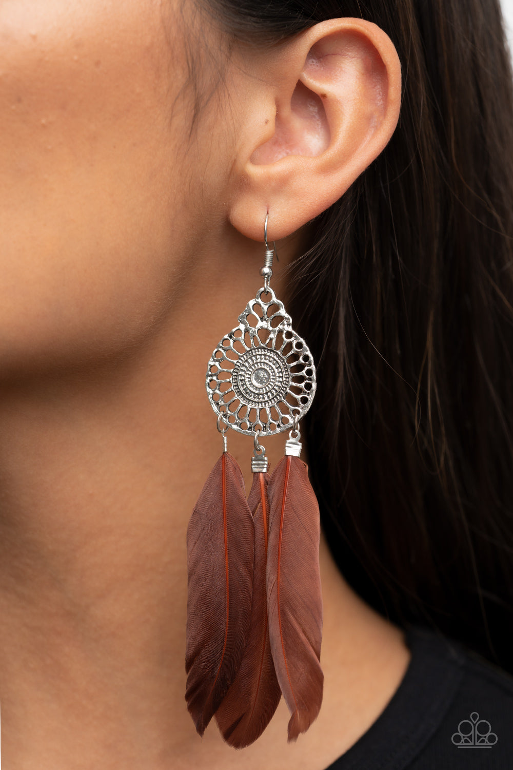 The $5 Jewelry Box ✩Pretty in PLUMES - Brown Earrings ✩ Costume Jewelry